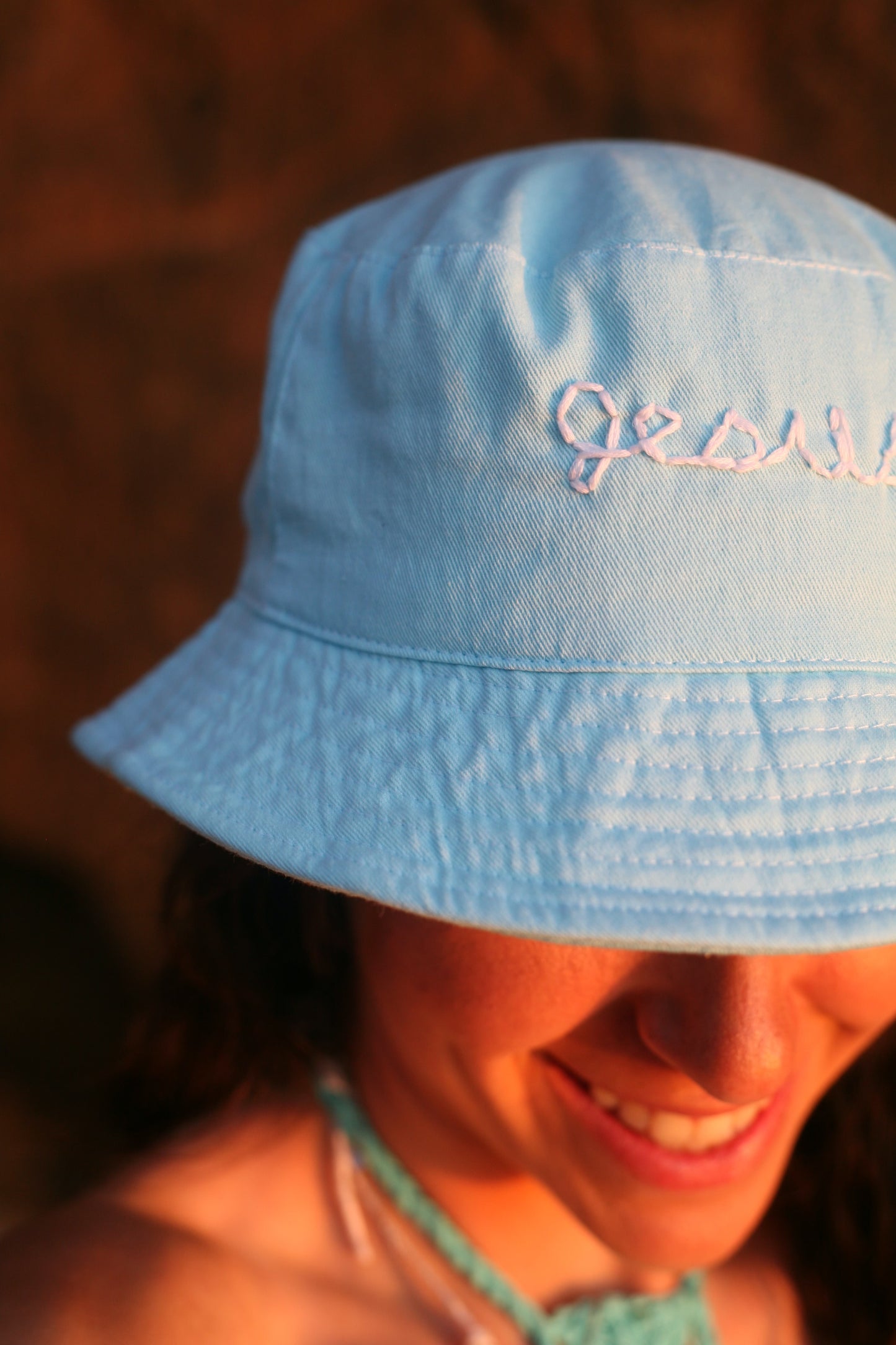 Hand Embroidered Jesus Bucket Hat