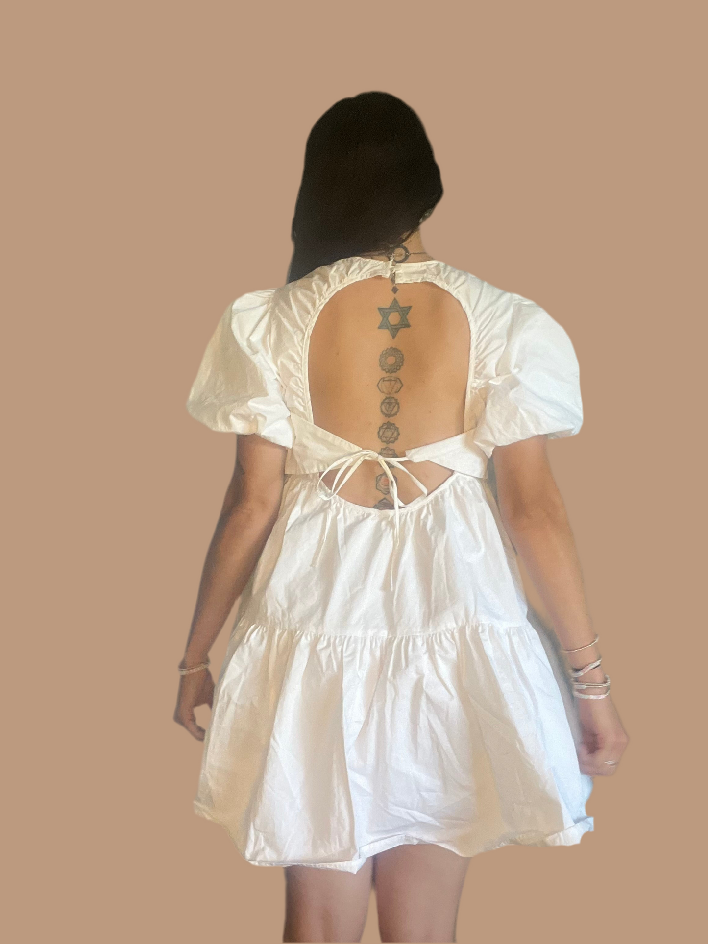 Gracefully Unveiled Puff Sleeve Dress