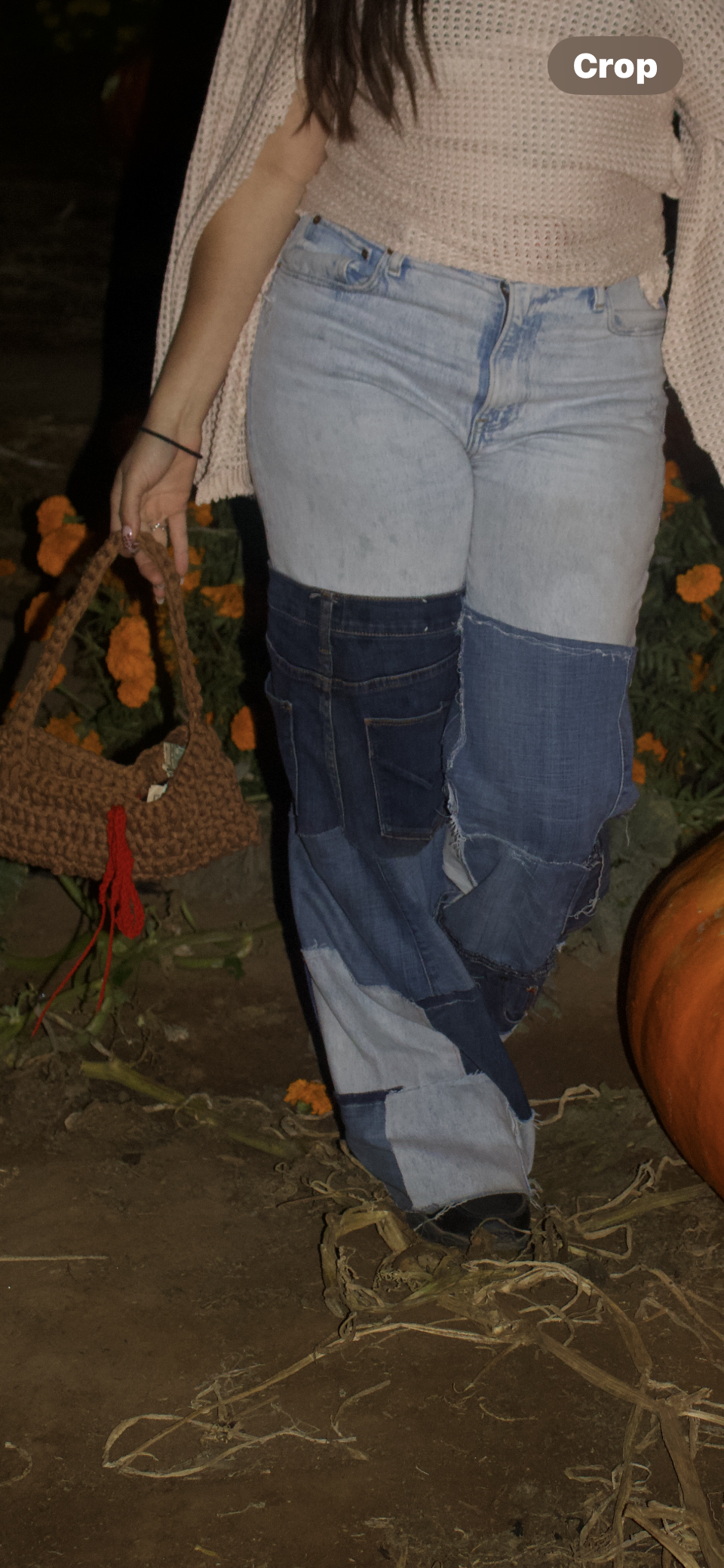 “Torn but Restored”patched Jeans