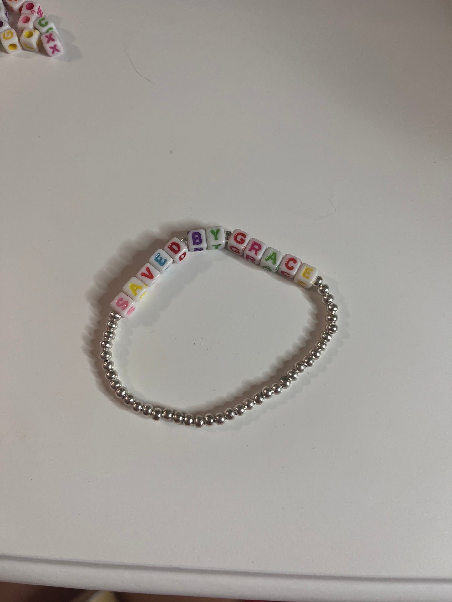 Saved By Grace Beaded Bracelet
