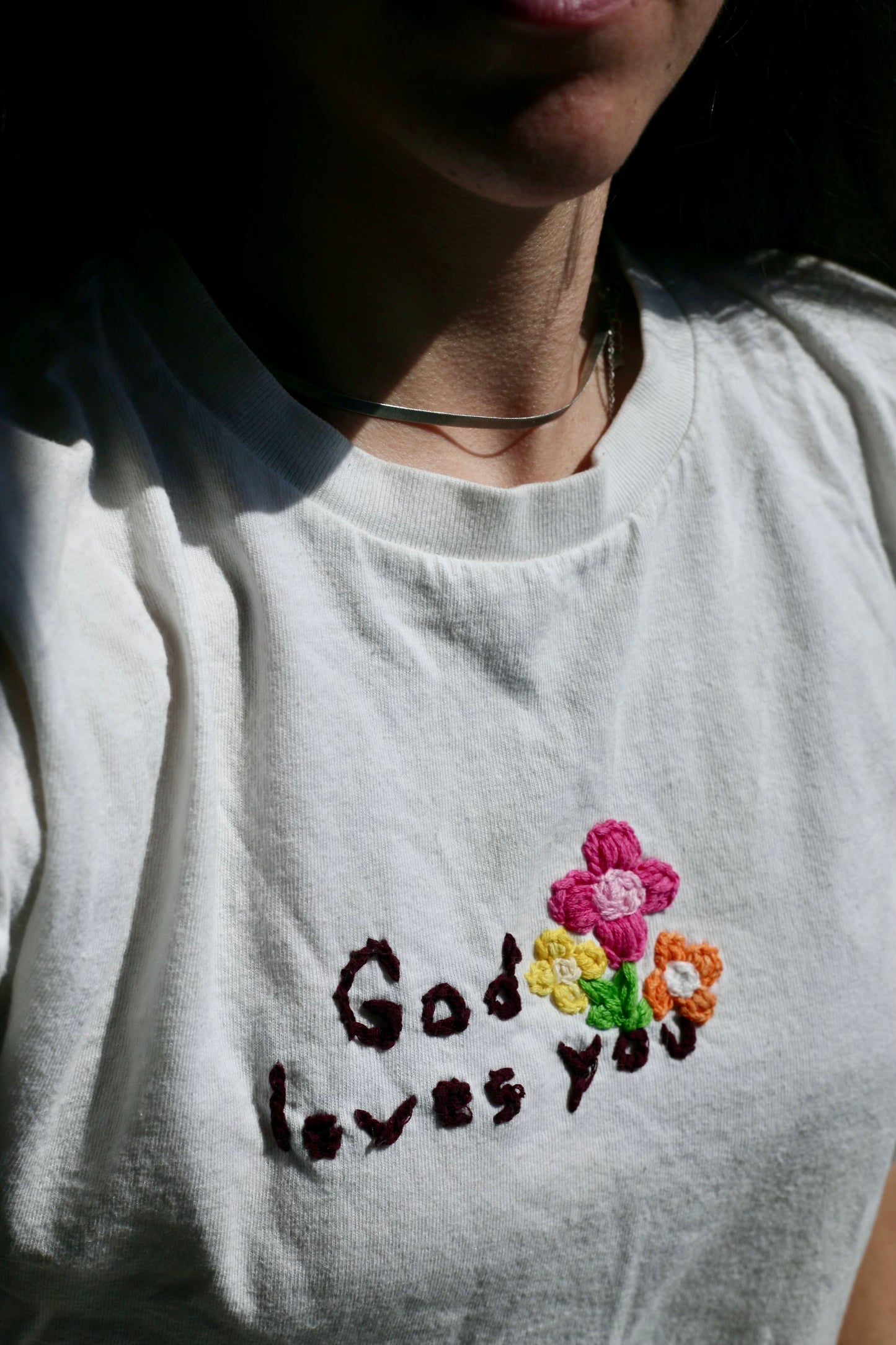 God loves you Embroidered Tee