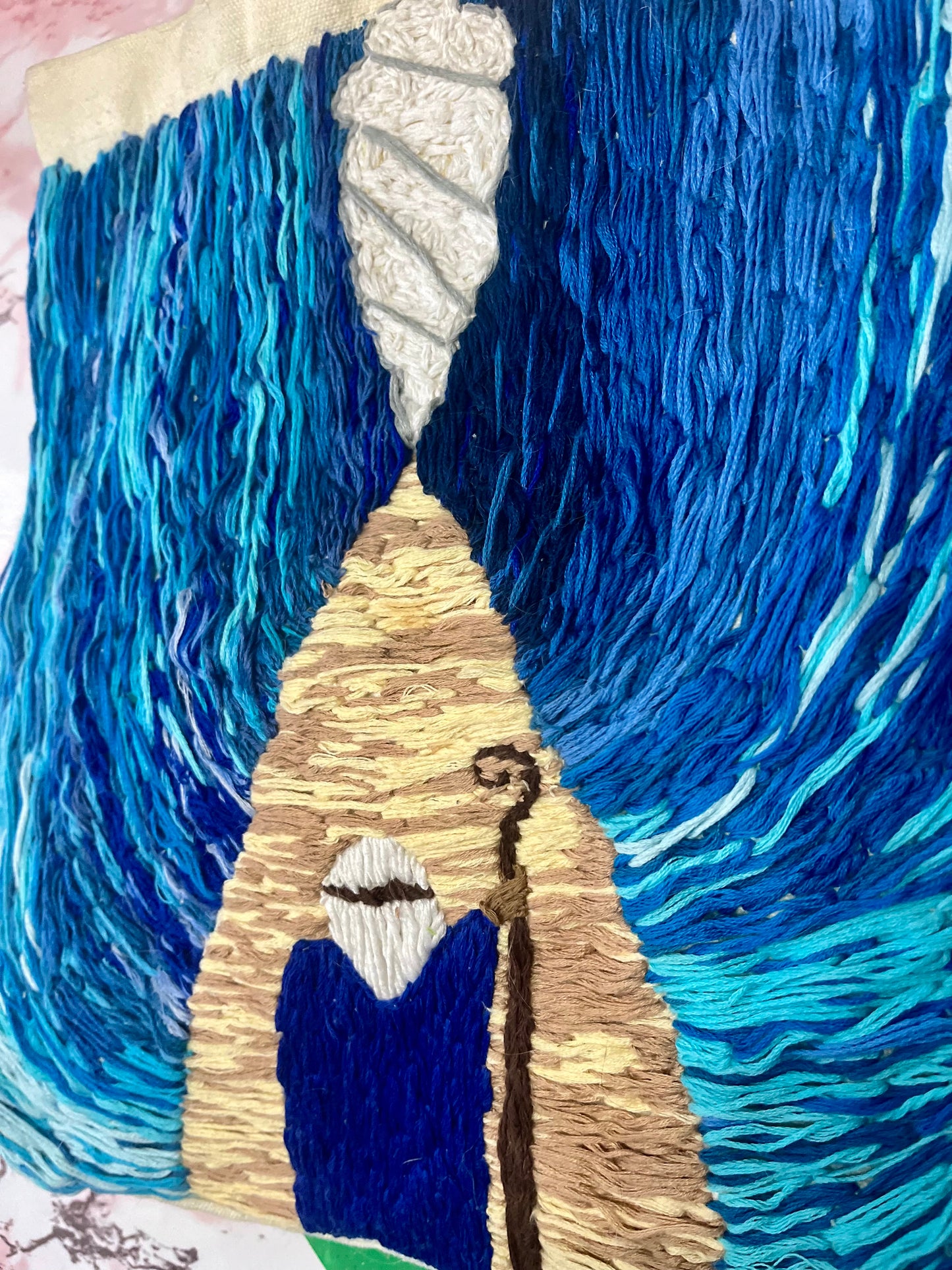 “Moses Splitting The Red Sea”Hand Embroidered Tote Bag- A Depiction of Exodus 14