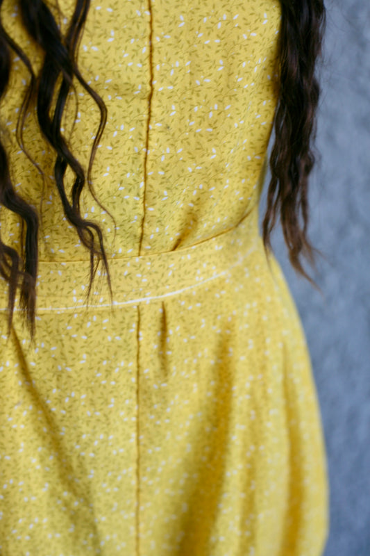 Golden Vine Hand Sewn Midi Dress