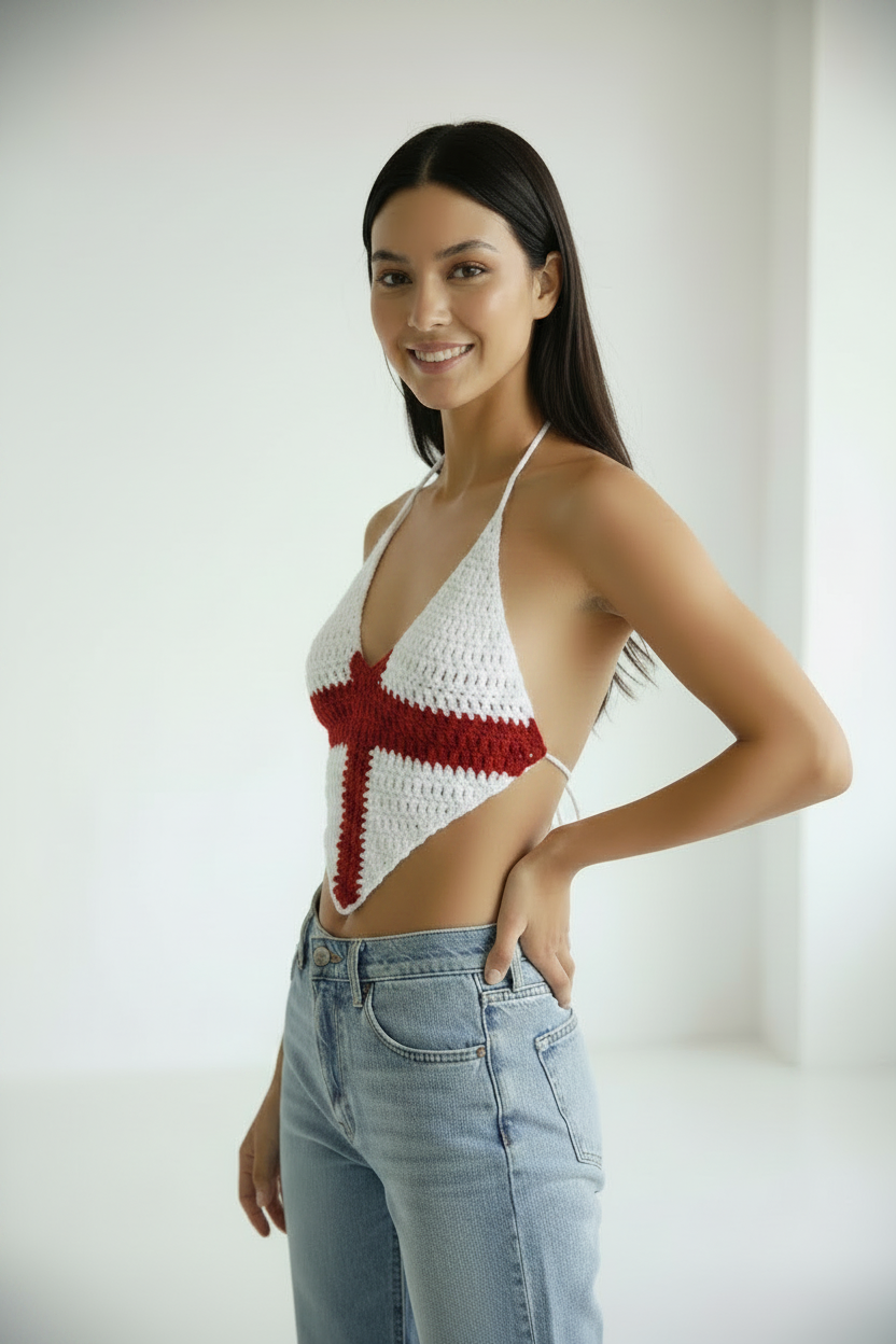 England Crochet Halter Top
