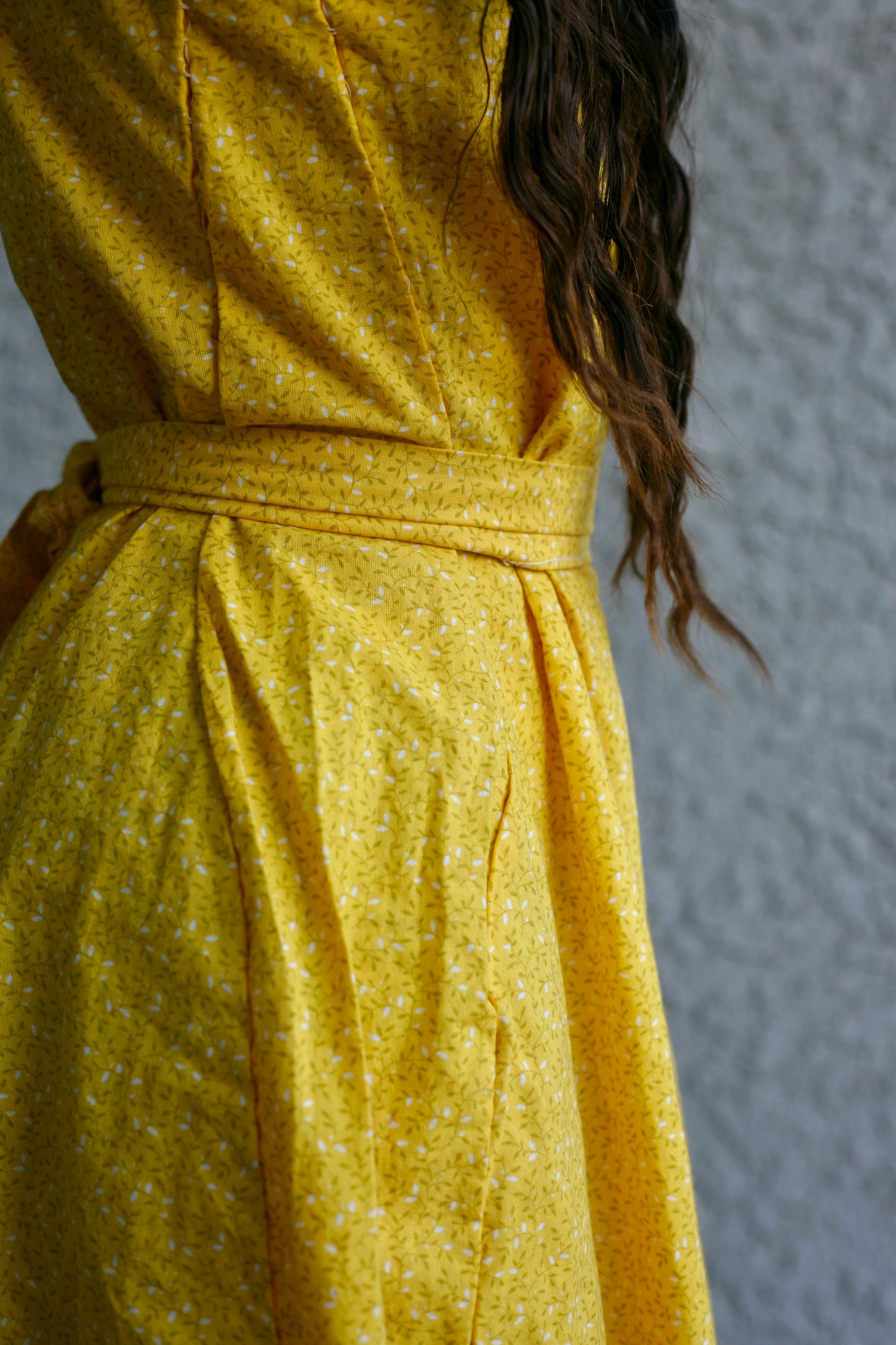 Golden Vine Hand Sewn Midi Dress