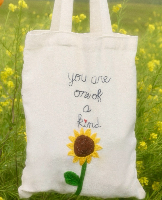 You are One of a Kind Embroidered Tote Bag