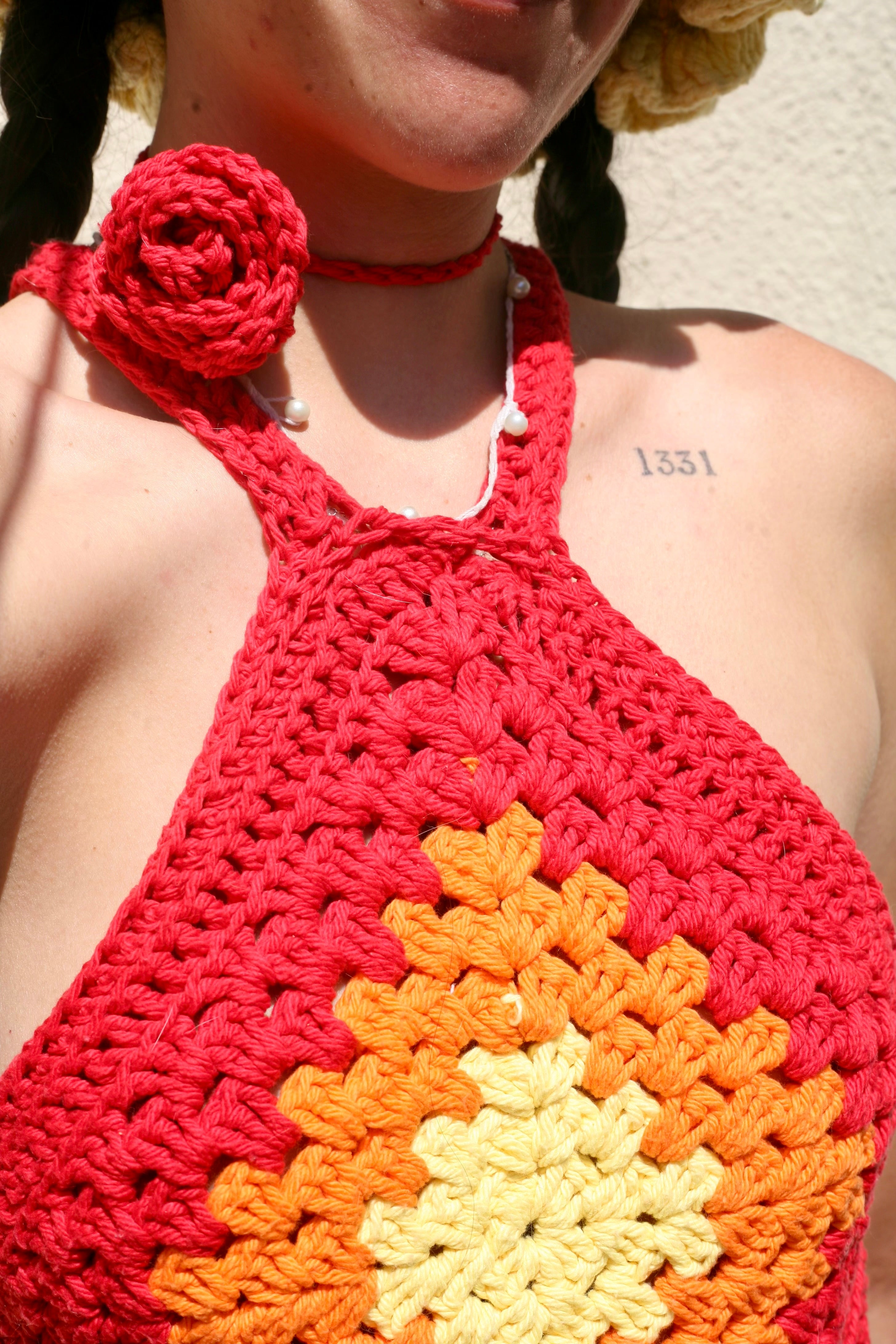 Crochet Holy Spirit Flame two piece Set