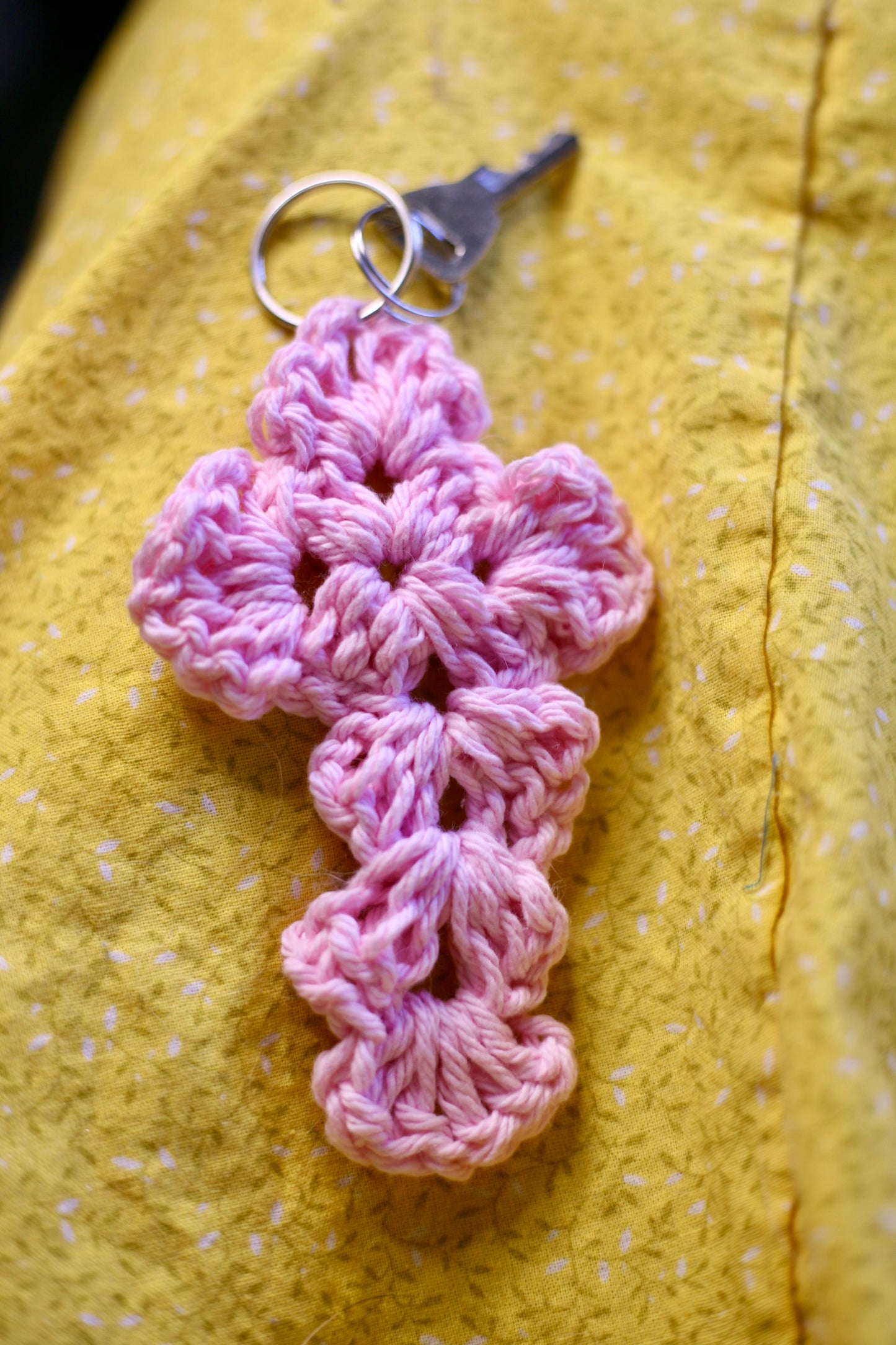 Crochet Cross Key Chain Pattern