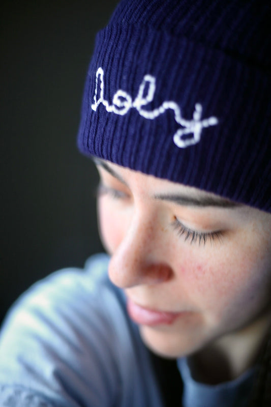 Hand Embroidered Holy Beanie