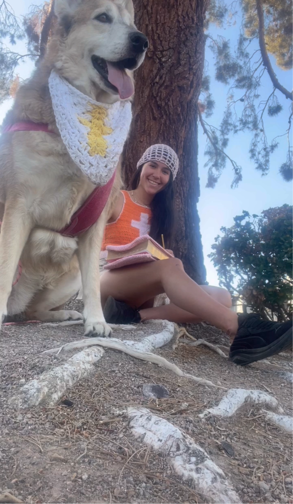 Crochet Cross Dog Bandanna