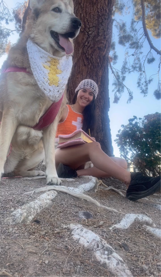 Crochet Cross Dog Bandanna