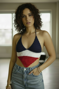France Crochet Halter Top