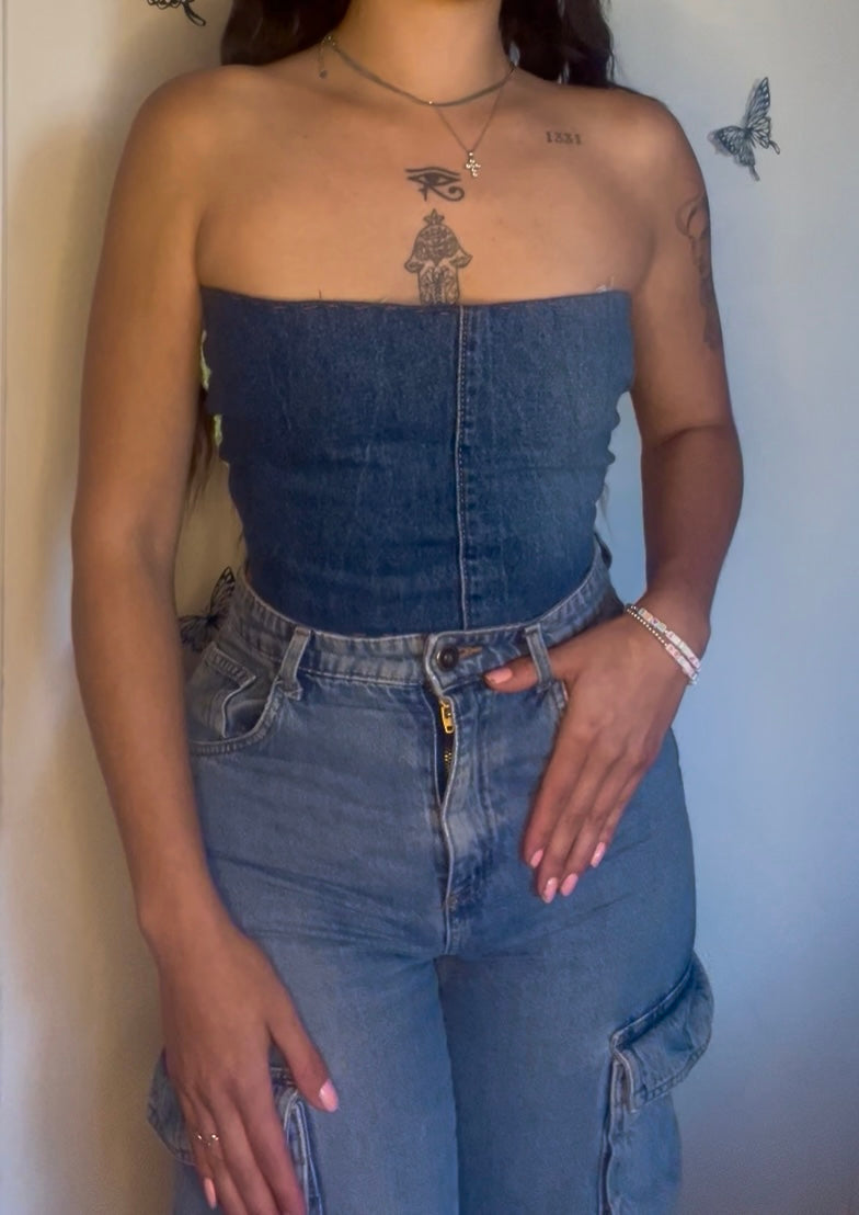 Growing in Glory Denim Top