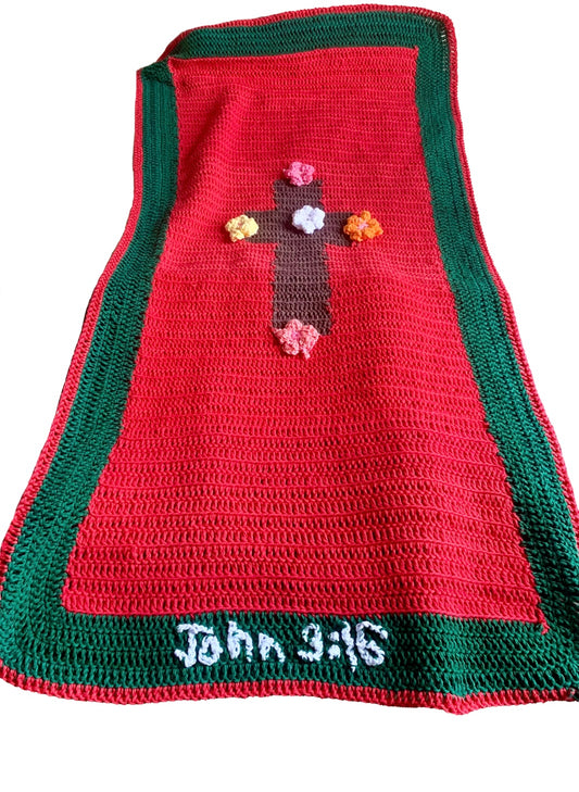 John 3:16 Crochet Throw Blanket