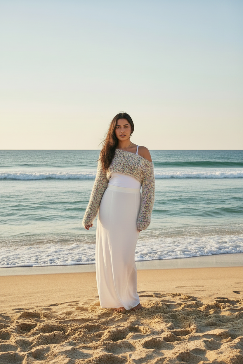 Noah’s Covenant Wool Rainbow Oversized Cropped Sweater