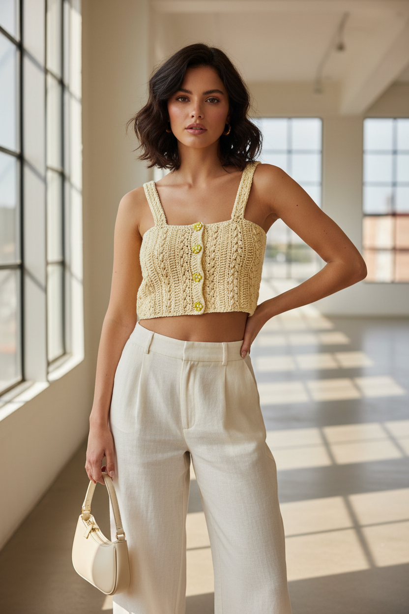 The Harvest Crochet Buttoned Top - Woman’s