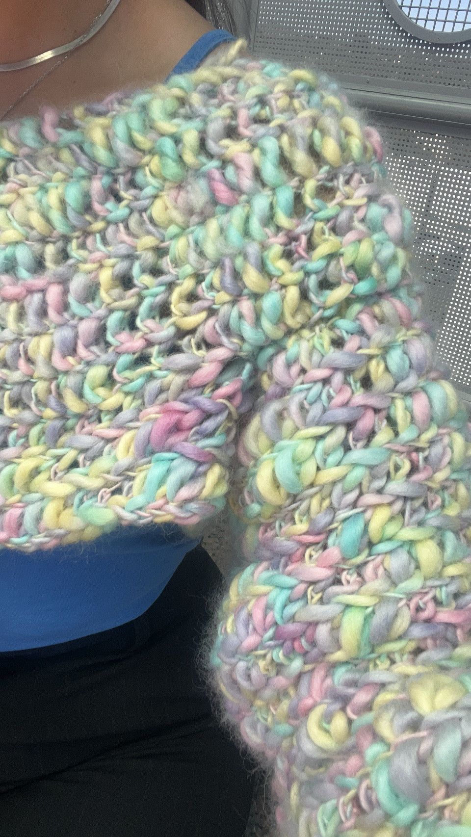 Noah’s Covenant Wool Rainbow Oversized Cropped Sweater