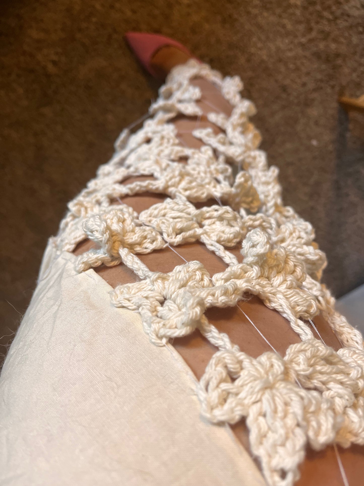 His Craftsmanship Crochet Panel Tailored Pants